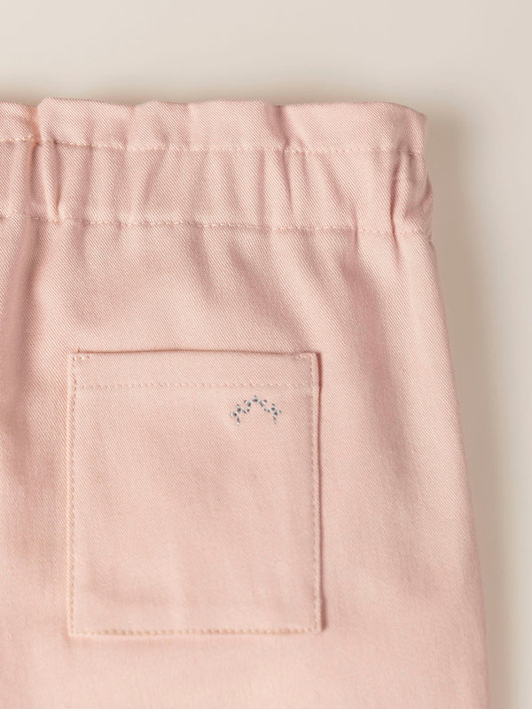 PINK HIGH WAIST CANVAS PANTS WITH PLEATS