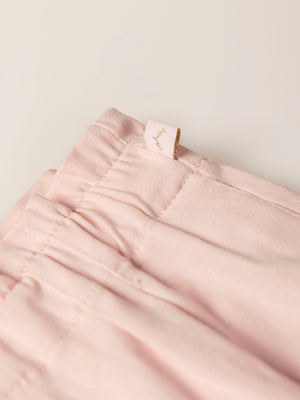 PINK HIGH WAIST CANVAS PANTS WITH PLEATS
