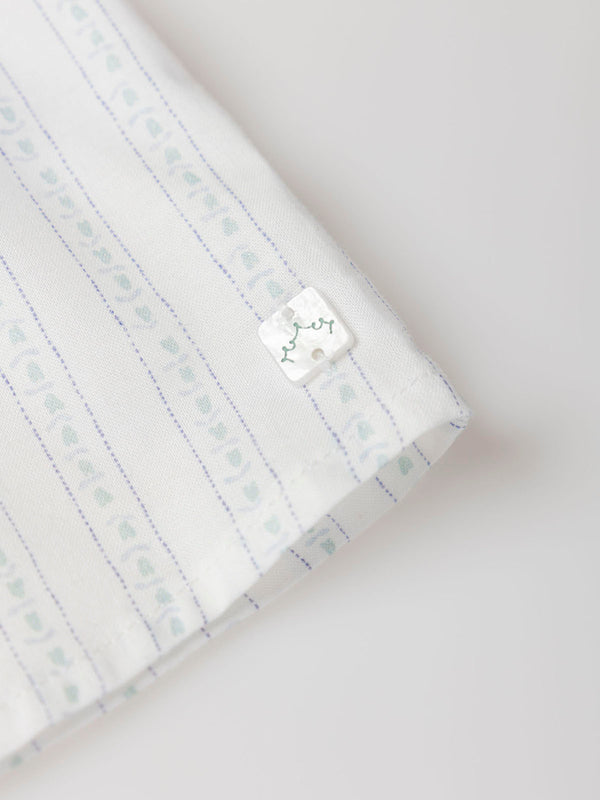 CREAM FLOWER PRINTED Ruffle Sleeve Blouse