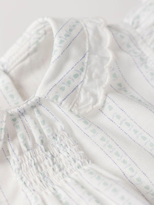 CREAM FLOWER PRINTED Ruffle Sleeve Blouse