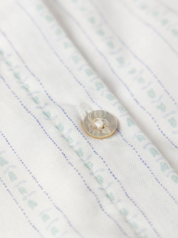 CREAM FLOWER PRINTED Ruffle Sleeve Blouse