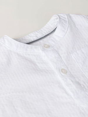 CAMISA CUELLO PANADERO MANGA CORTA  BLANCO PURO