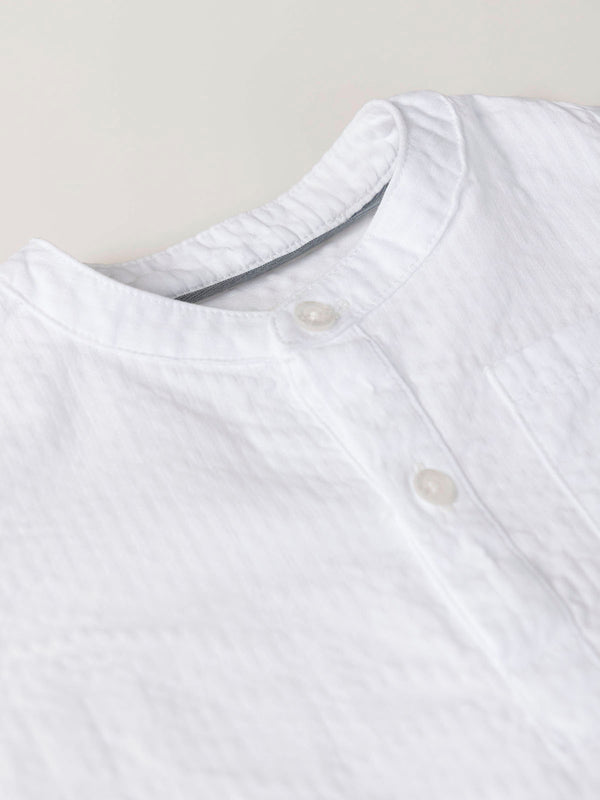 CAMISA CUELLO PANADERO MANGA CORTA  BLANCO PURO