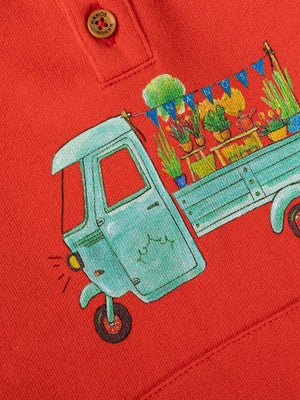 BASIC HOODED SWEATSHIRT NANOS LIGHT RED