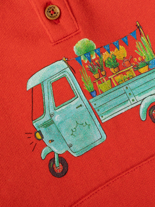 BASIC HOODED SWEATSHIRT NANOS LIGHT RED