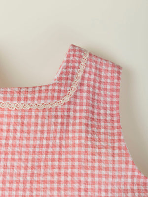 MINI WITH SEERSUCKER PANTIES STRAWBERRY CHECK