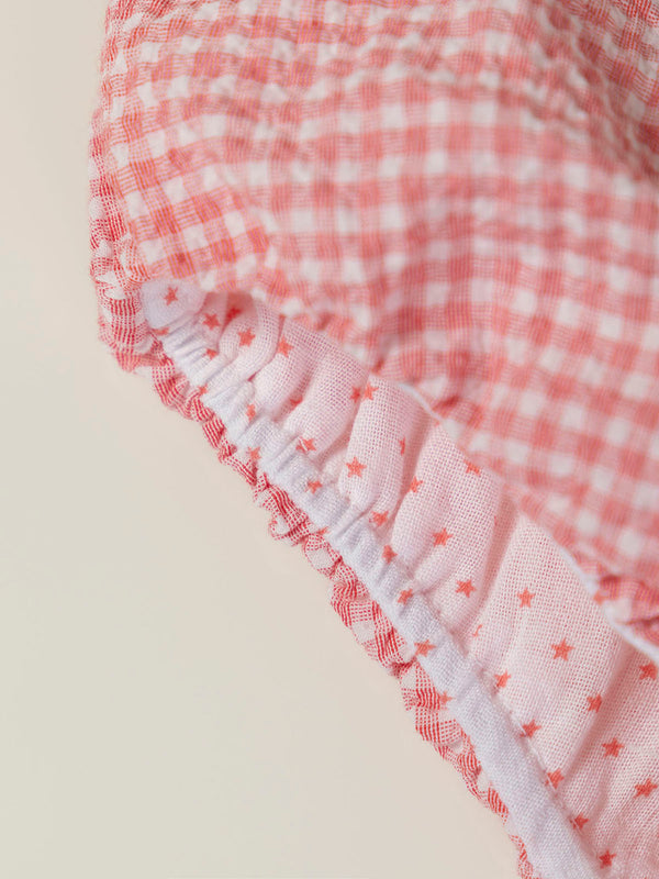 MINI WITH SEERSUCKER PANTIES STRAWBERRY CHECK