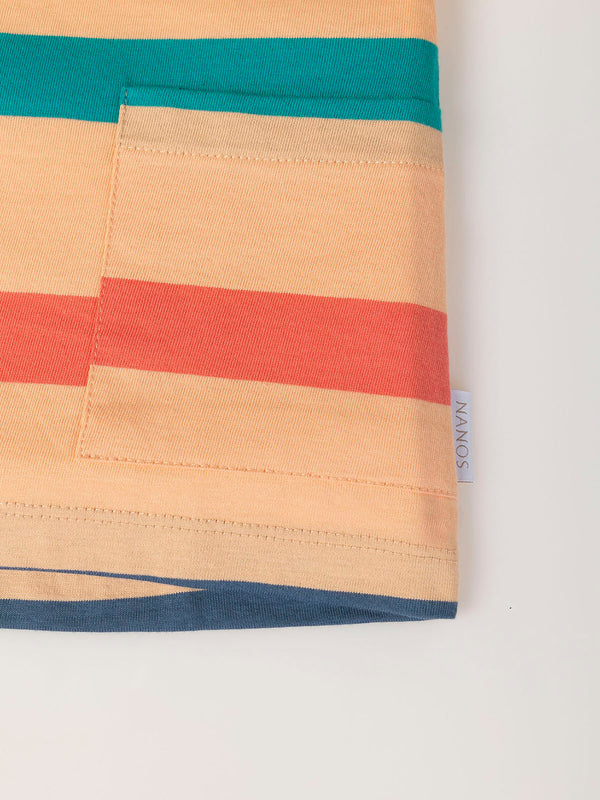 LIVE THE WAVES BLUE MULTICOLOR STRIPED T-SHIRT