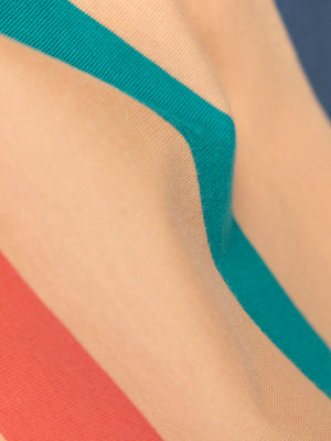 LIVE THE WAVES BLUE MULTICOLOR STRIPED T-SHIRT