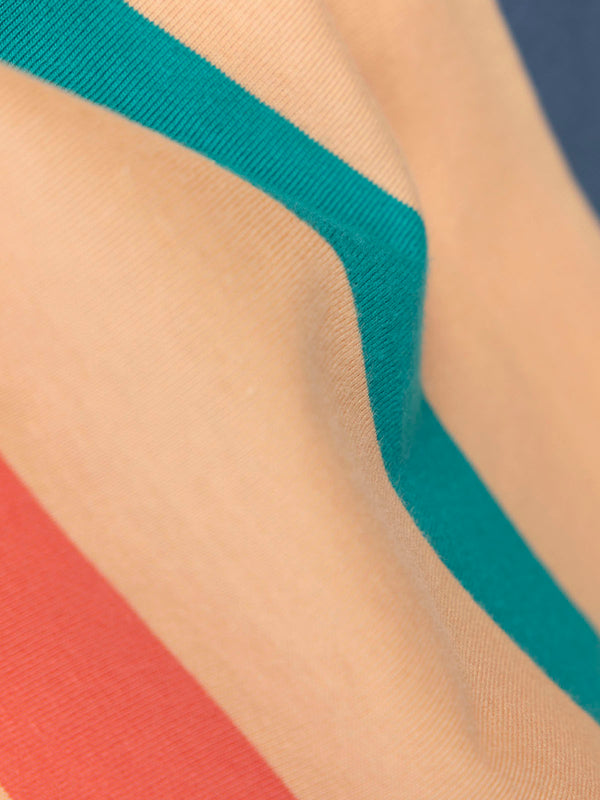 LIVE THE WAVES BLUE MULTICOLOR STRIPED T-SHIRT