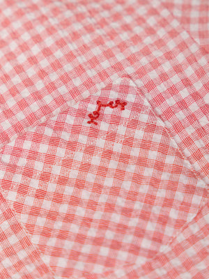 CAMISA CUELLO PANADERO MANGA CORTA SEERSUCKER CUADROS FRESA