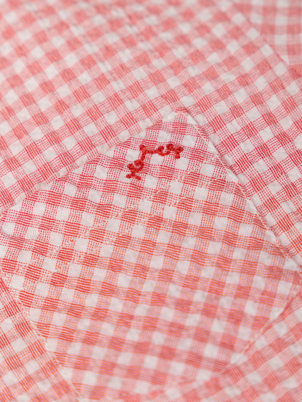 CAMISA CUELLO PANADERO MANGA CORTA SEERSUCKER CUADROS FRESA