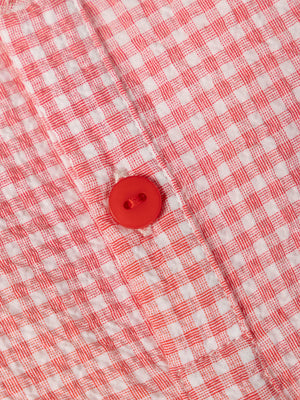 CAMISA CUELLO PANADERO MANGA CORTA SEERSUCKER CUADROS FRESA