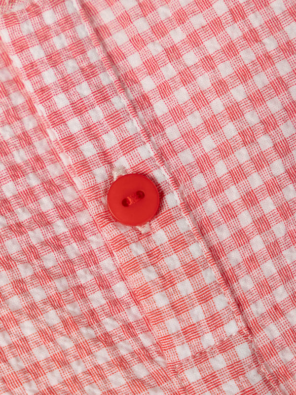 CAMISA CUELLO PANADERO MANGA CORTA SEERSUCKER CUADROS FRESA