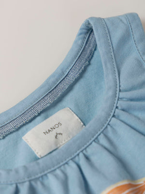 LIGHT BLUE UMBRELLA AND BOWS ARMHOLE SLEEVE T-SHIRT