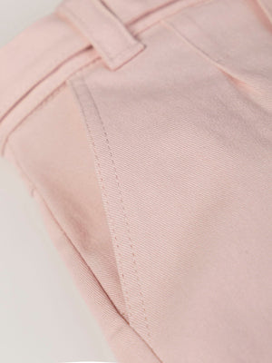 POWDER PINK CANVAS PANTS WITH PLEATS