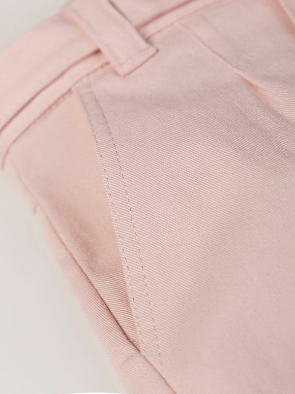 POWDER PINK CANVAS PANTS WITH PLEATS