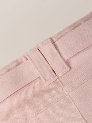 POWDER PINK CANVAS PANTS WITH PLEATS