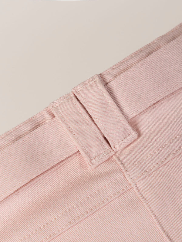 POWDER PINK CANVAS PANTS WITH PLEATS