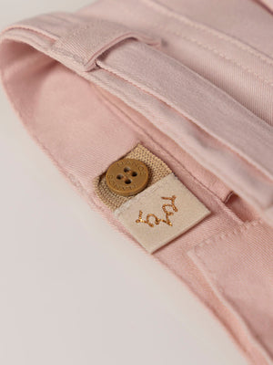 POWDER PINK CANVAS PANTS WITH PLEATS