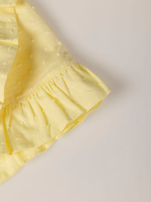 YELLOW RUFFLED PLUMETI SKIRT