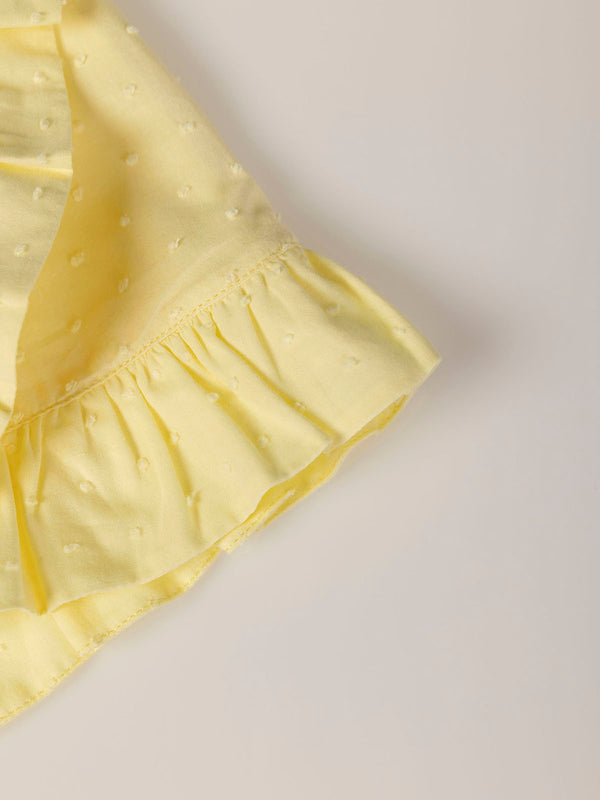 YELLOW RUFFLED PLUMETI SKIRT