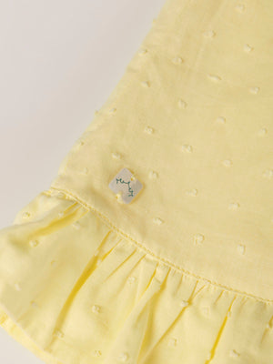 YELLOW RUFFLED PLUMETI SKIRT