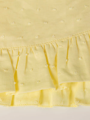 YELLOW RUFFLED PLUMETI SKIRT