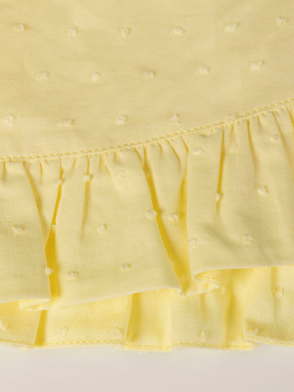 YELLOW RUFFLED PLUMETI SKIRT