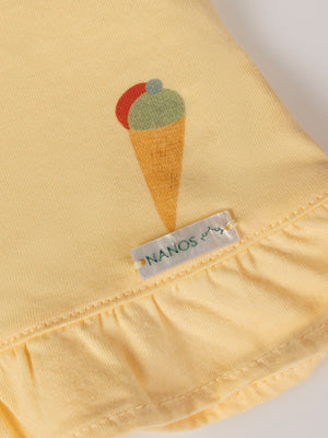 LIGHT YELLOW RUFFLE STRAPPY SHIRT