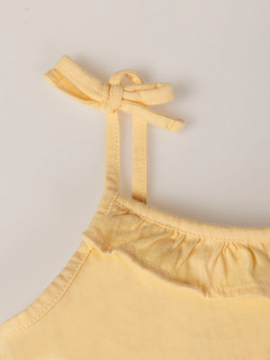 LIGHT YELLOW RUFFLE STRAPPY SHIRT