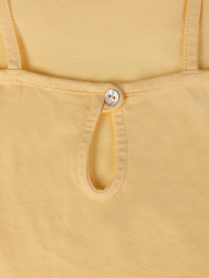 LIGHT YELLOW RUFFLE STRAPPY SHIRT