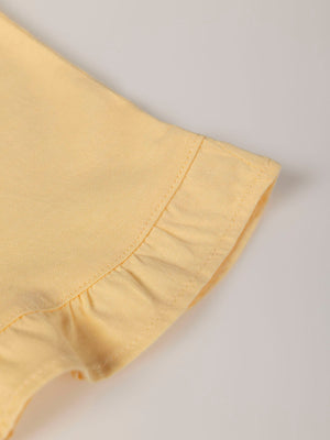 LIGHT YELLOW RUFFLE STRAPPY SHIRT