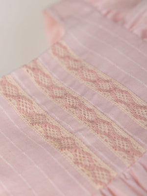 LIGHT PINK FANTASY CHECKED INTERIOR DRESS