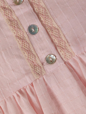 LIGHT PINK FANTASY CHECKED INTERIOR DRESS