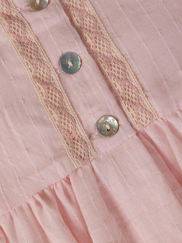 LIGHT PINK FANTASY CHECKED INTERIOR DRESS
