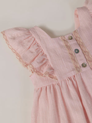 LIGHT PINK FANTASY CHECKED INTERIOR DRESS