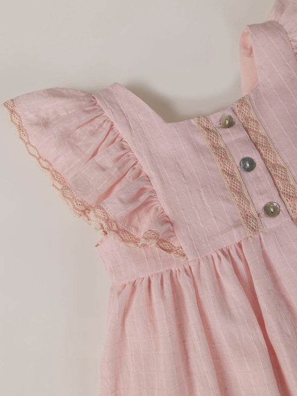 LIGHT PINK FANTASY CHECKED INTERIOR DRESS
