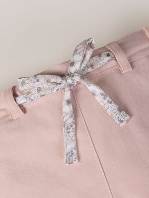 BERMUDA CANVAS BOW WAIST CREAM