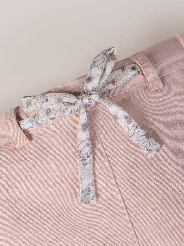 BERMUDA CANVAS BOW WAIST CREAM