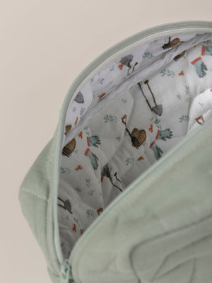 SMALL TOILETRY BAG LIGHT GREEN STARS