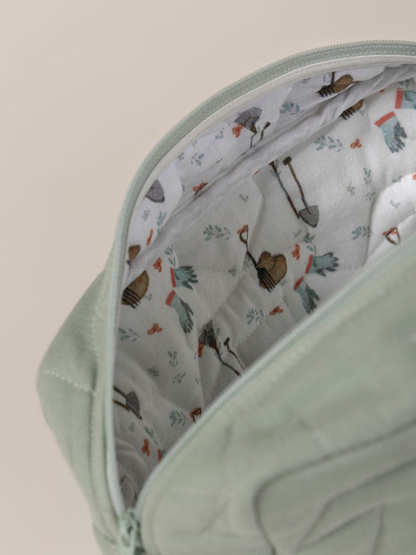 SMALL TOILETRY BAG LIGHT GREEN STARS