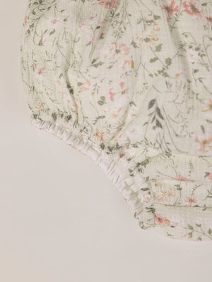 BAMBOO PRINT BABY ROMPER FANTASY LIGHT GREEN