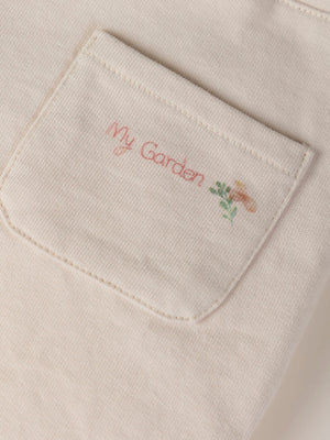 PLUSH PANTS WITH BEIGE RUFFLES AND ELASTIC PANTS