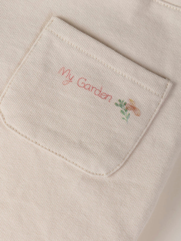 PLUSH PANTS WITH BEIGE RUFFLES AND ELASTIC PANTS