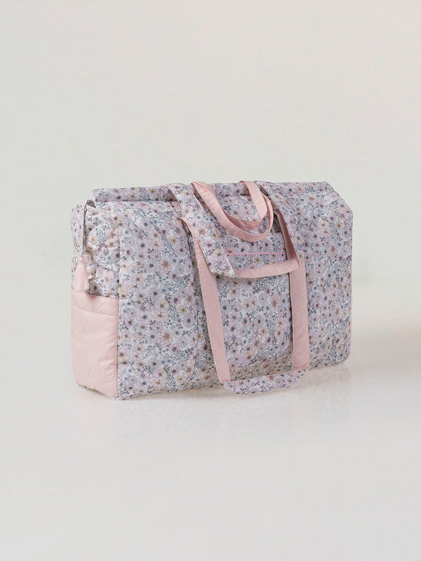 PINK FLOWER PRINT BABY LUGGAGE BAG