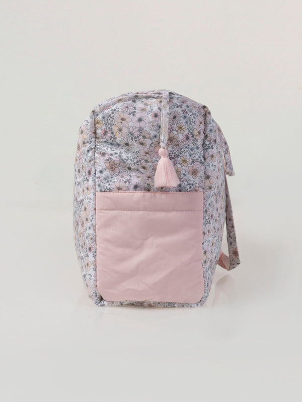 PINK FLOWER PRINT BABY LUGGAGE BAG