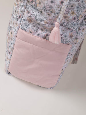 PINK FLOWER PRINT BABY LUGGAGE BAG