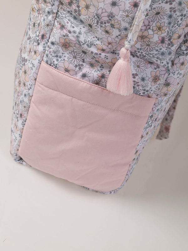 PINK FLOWER PRINT BABY LUGGAGE BAG