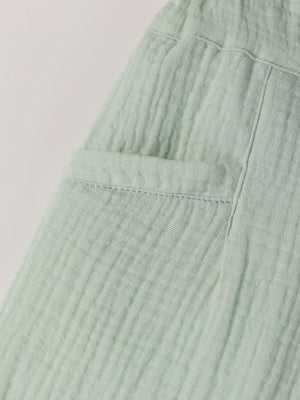 BAMBULA PANTS EMBROIDERED FLOWER HEART LIGHT GREEN